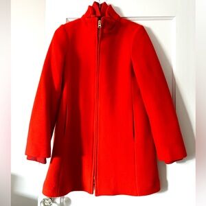 J. Crew Italian Stadium Cloth wool blend red coat, size 6